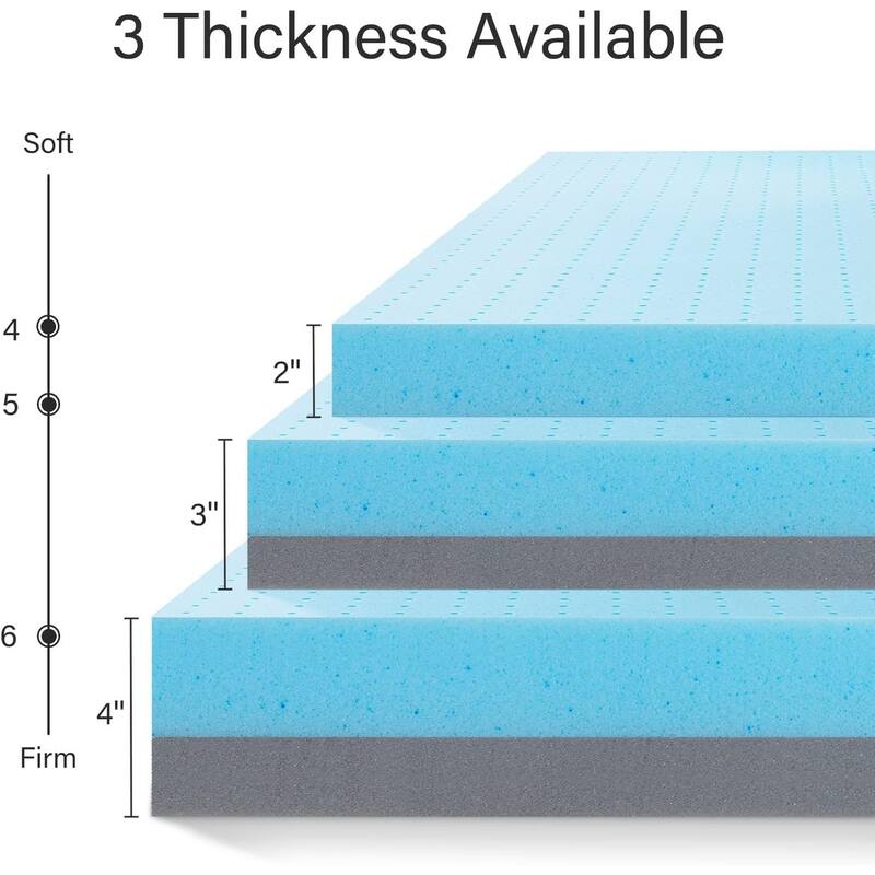 Twin Mattress Topper, 4 Inch Gel Infused Memory Foam Mattress Topper, Cooling Mattress Pad for Pressure Relief Back Pain
