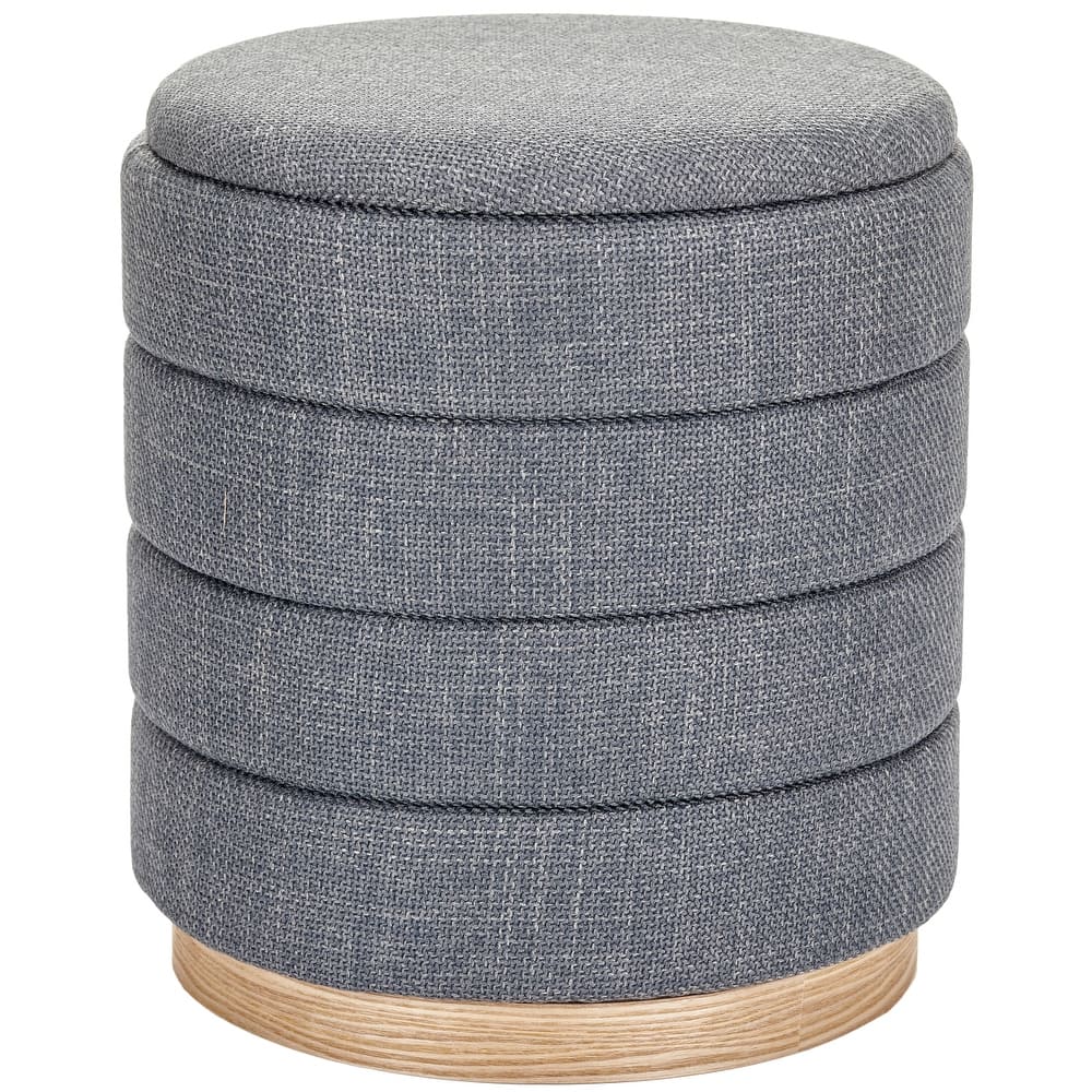 Aria Home Modern Cylinder Ottoman with Hidden Storage Upholstery Seat