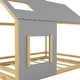 preview thumbnail 6 of 7, Minimal Design Full House Bed with Roof & Window - Functional Furniture
