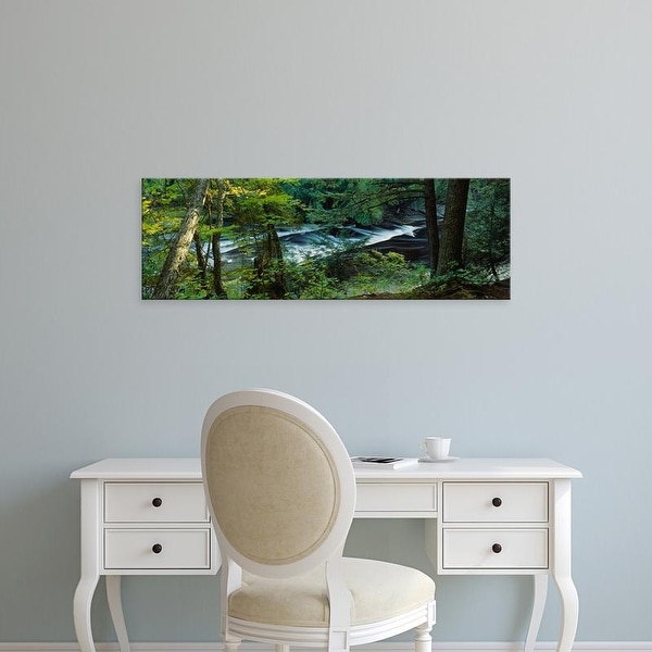 Easy Art Prints Panoramic Images's 'River flowing, Presque Isle River, Porcupine Mountains, Michigan' Canvas Art