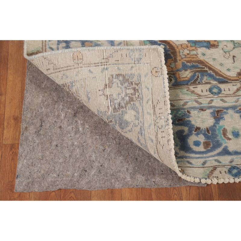 Traditional Blue Tabriz Persian Vintage Area Rug Handmade Wool Carpet - 7'1" x 9'8"