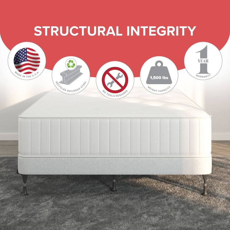 Rustic Bed Frame Glides - Queen King Eastern King - Heavy Duty Steel - Black Finish - HomeStock