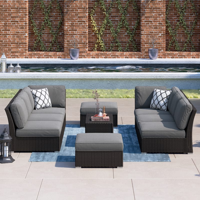 Corvus Oreanne 10-piece Brown Wicker Patio Furniture Set