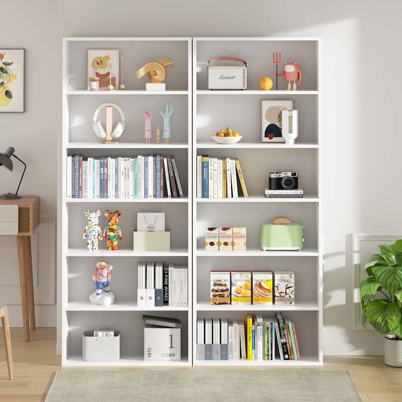 Futzca 6-Tier Open Bookcase, Display Storage Bookshelf
