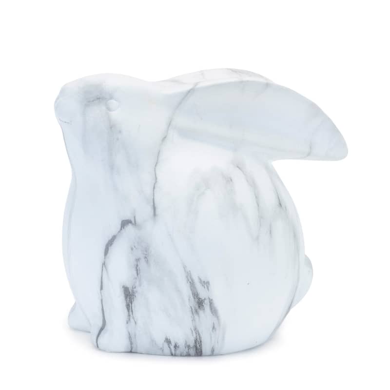 Marble Bunny Figurines - 6.5" - Set of 2