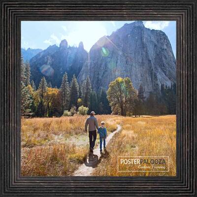 Distressed/Aged Black Wood Canvas Floater Frame - Canvas Mounting &