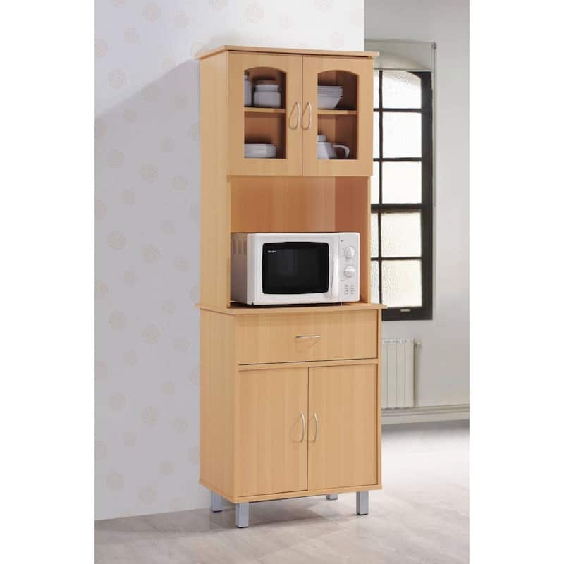 78" Beige Top and Bottom Enclosed Kitchen Cabinet