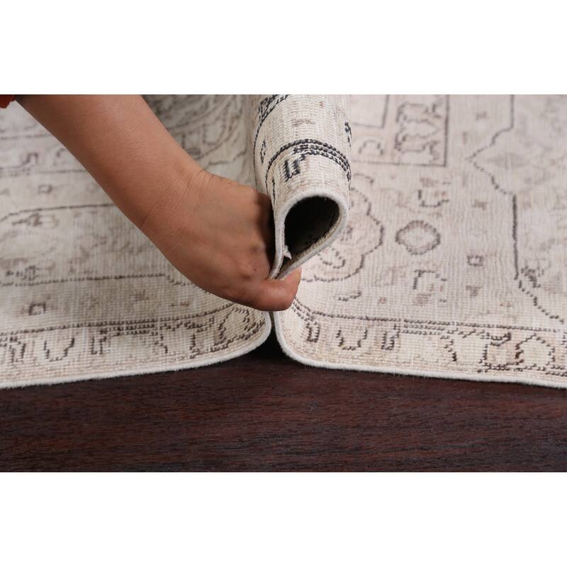 CLEARANCE Distressed Muted Tabriz Persian Wool Area Rug Handmade - 6'9" x 9'10"