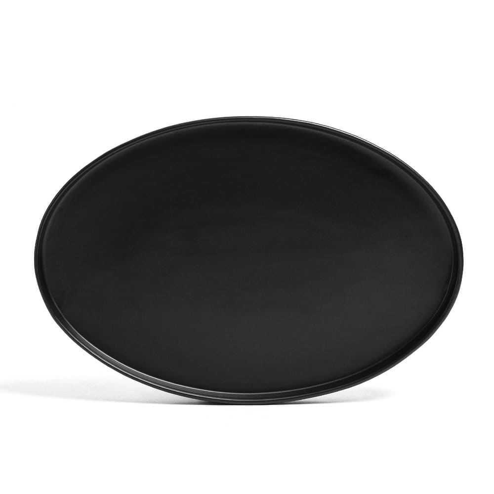 over&back Stackable Semi-Matte Stoneware Oval Serving Platter