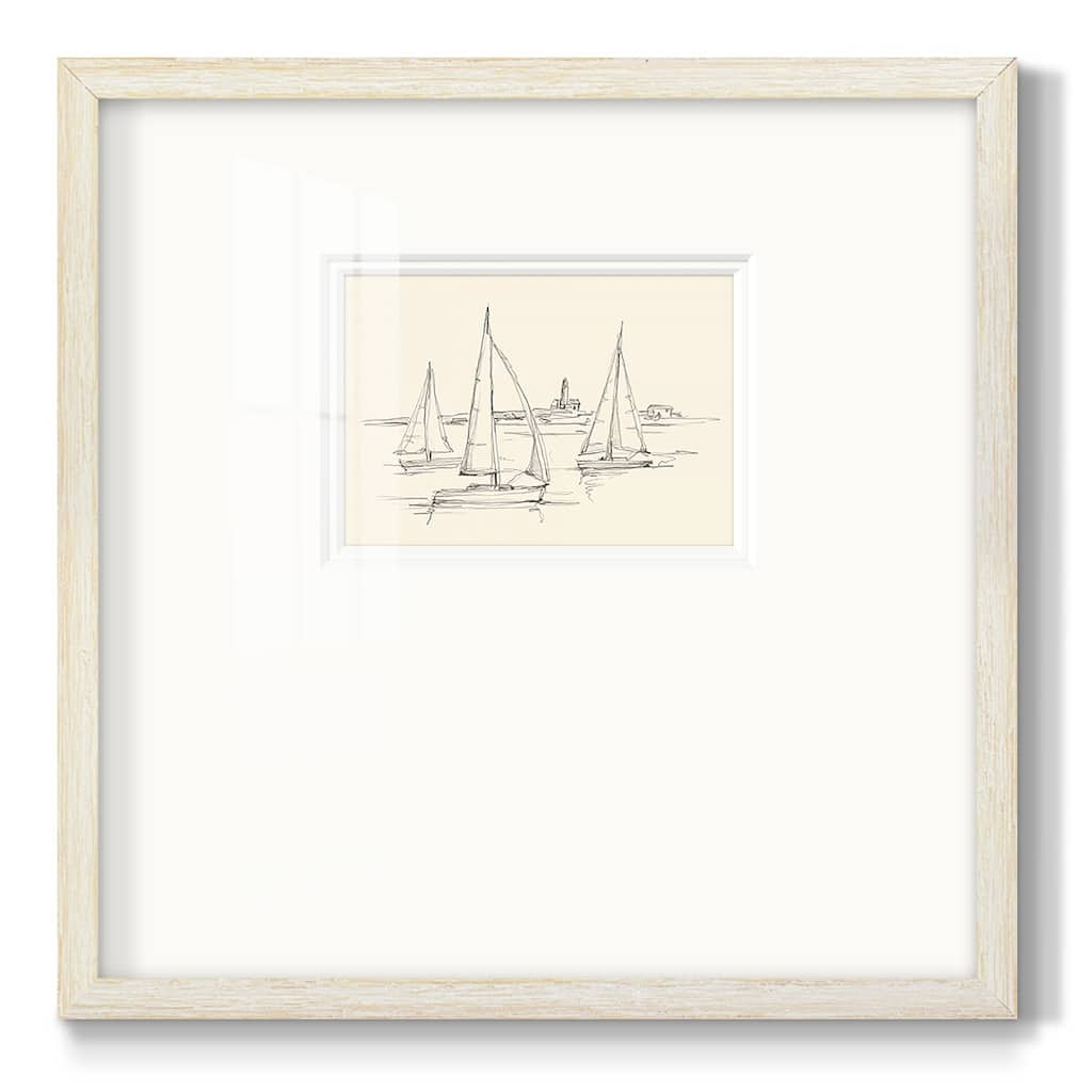 Coastal Contour Sketch IIPremium Framed Print
