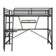 preview thumbnail 9 of 20, Sturdy Full Size Metal Loft Bed with Integrated Desk and Shelf - Enhanced Functionality and Space Efficiency