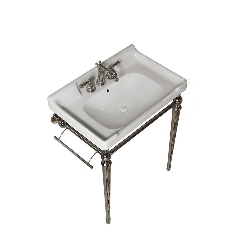28 " Stainless Steel Legged Bathroom Vanity with Towel Bar