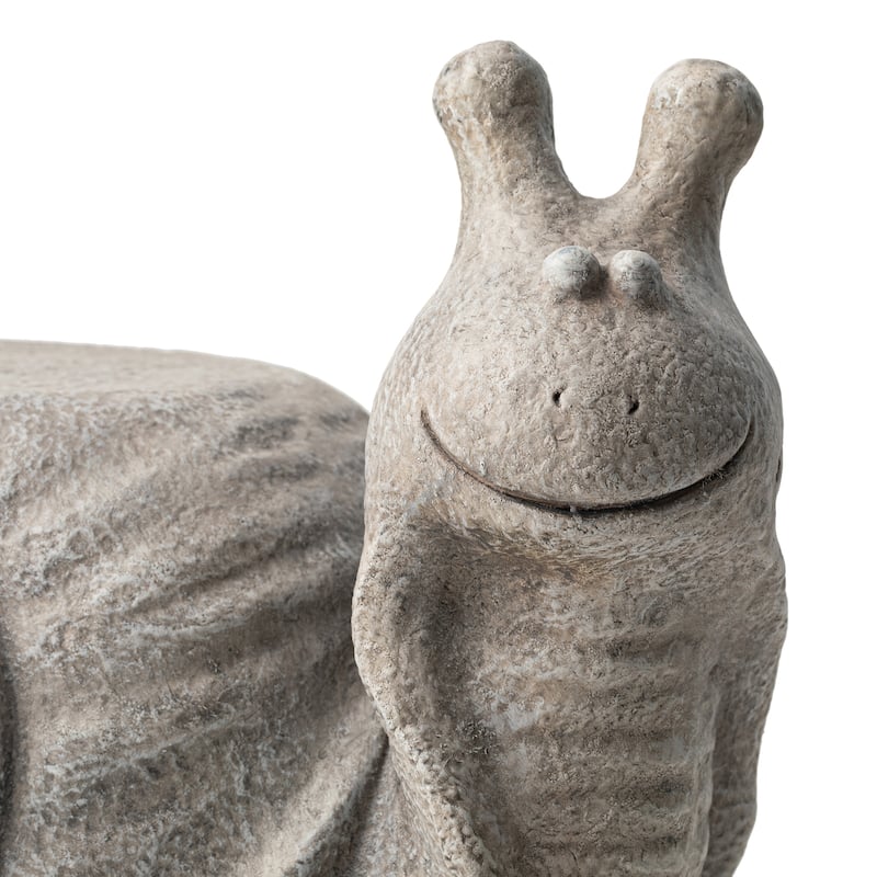 Glitzhome MGO Snail Frog Garden Statue Indoor Outdoor Art Figurine Planter Stand