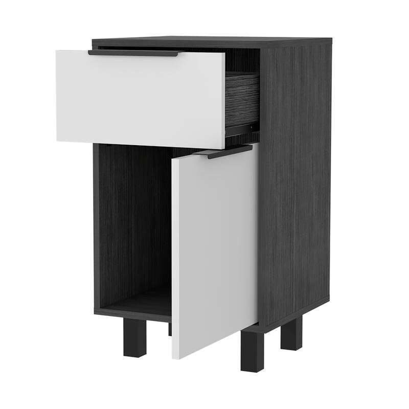 Nightstand Maryland Z, One Drawer, One Cabinet, Pine / White Finish,High quality and durable