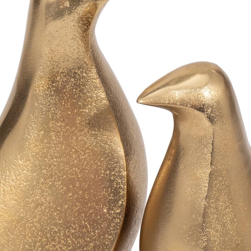 Sagebrook Home Gold Lissa Birds 7/8" Aluminum and Acrylic Sculptures, Home Decor Statement Pieces, Set of 2 - 7" x 4" x 8"