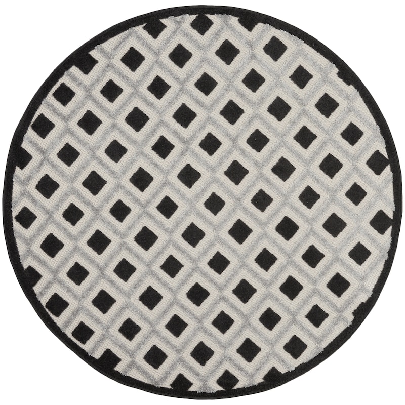 Nourison Aloha Indoor/Outdoor Modern Geometric Diamond Area Rug