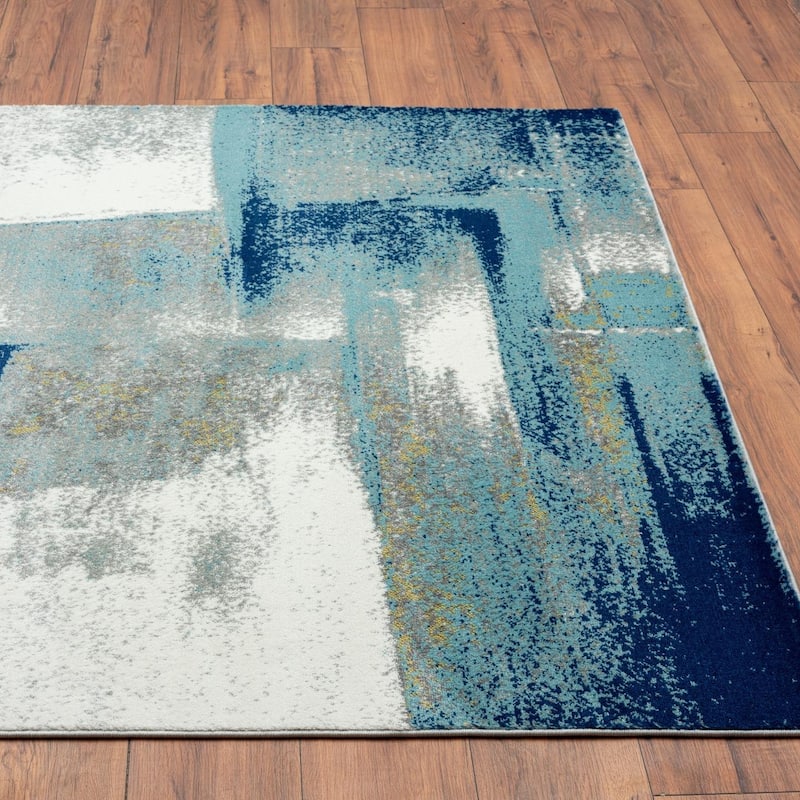 Luxe Weavers Modern Abstract Stain Resistant Area Rug - 9' x 12' - Light Blue