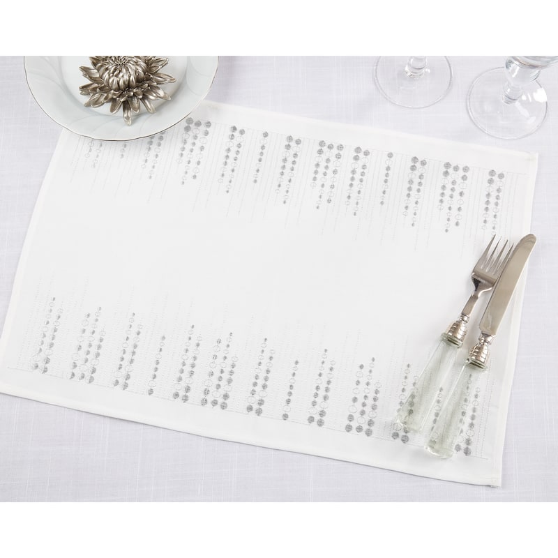 Elegant Embroidered Dots Placemat (Set of 4)
