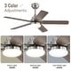 preview thumbnail 126 of 199, 42“/52"/60"/48" Noiseless Walnut Wood Ceiling Fan with Remote Control, Integrated Light Optional