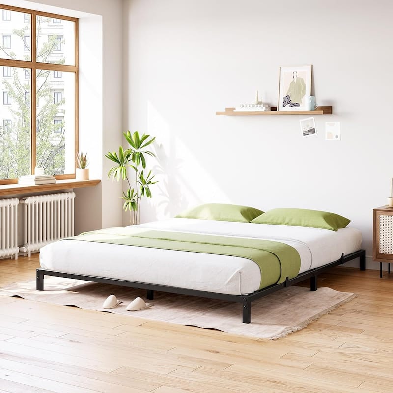 Bed Frame No Box Spring Needed Metal Platform Bed 8"
