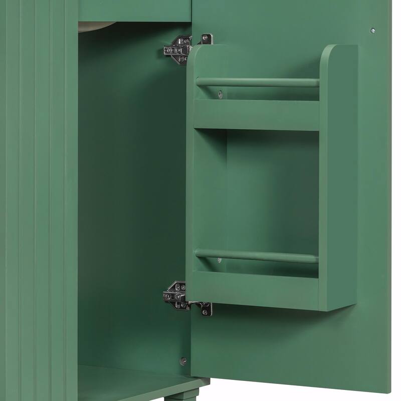 24" Bathroom Vanity with Sink, Bathroom Cabinet with Door Shelf, Side Open Storage, Solid Wood Frame