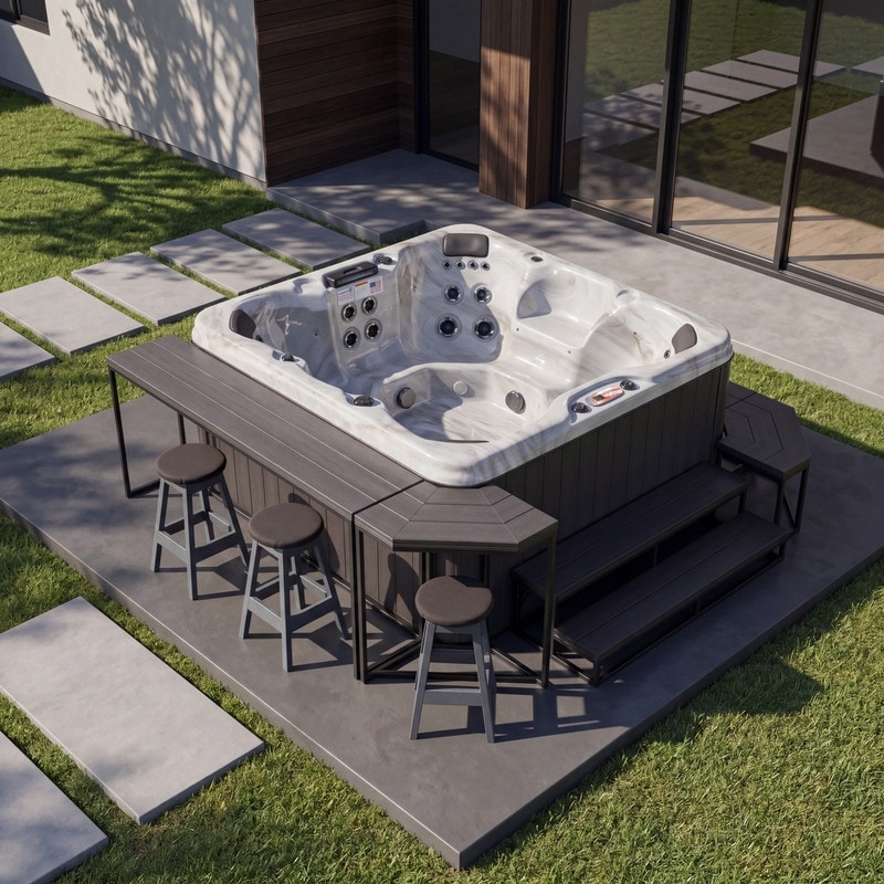 Gold Vista Hot Tub Surround in Dark Brown (8-Piece) - N/A