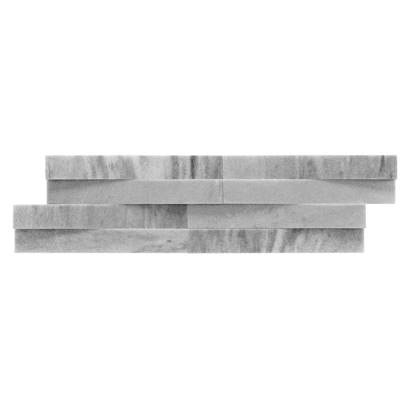 Weave 6 in. x 22 in. Panel and 8 in. x 24 in. Corner Honed Marble Wall Tile