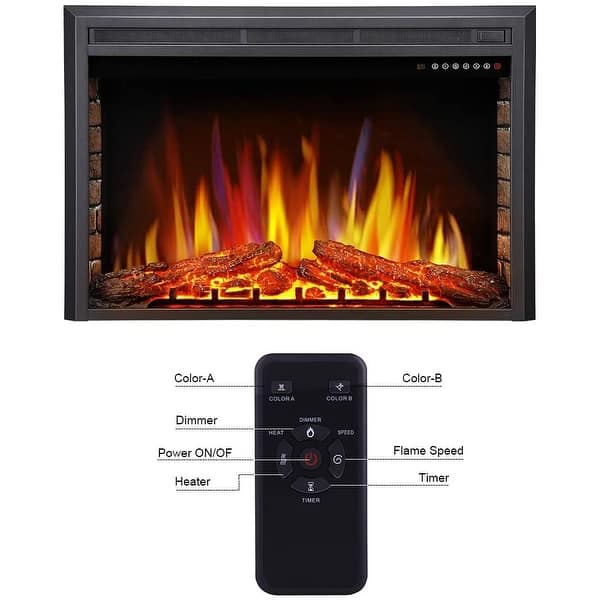 36 Electric Fireplace Insert, Freestanding u0026 Recessed Heater - On Sale -  Bed Bath u0026 Beyond - 33199257