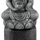 preview thumbnail 7 of 7, Grey Resin Meditating Buddha on Column Patio Fountain with LED Lights