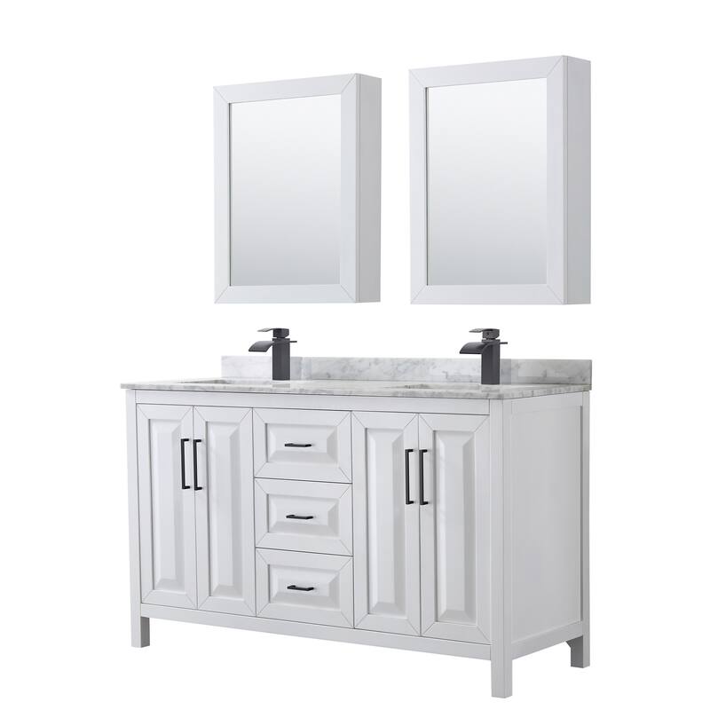 Wyndham Collection Daria 60" Free Standing Double Vanity Set with MDF