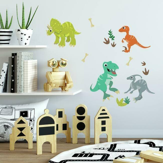 RoomMates Friendly Dinosaur Peel And Stick Wall Decals On Sale Bed