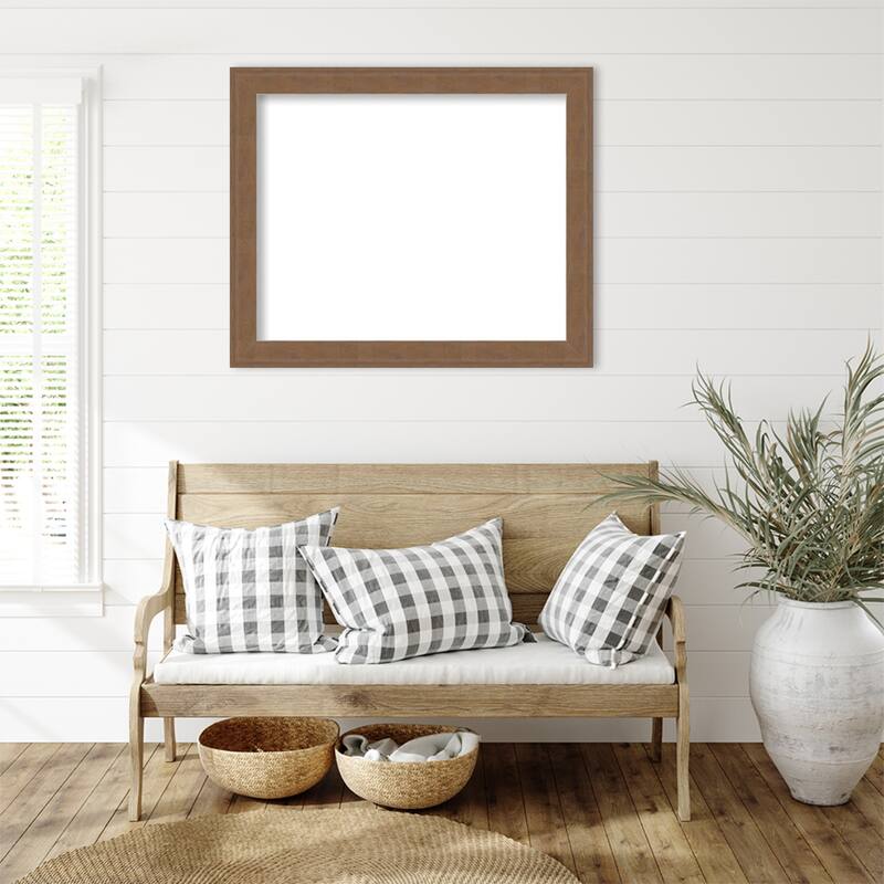 Amanti Art Alta Brown Grey Framed Dry Erase Magnetic Board