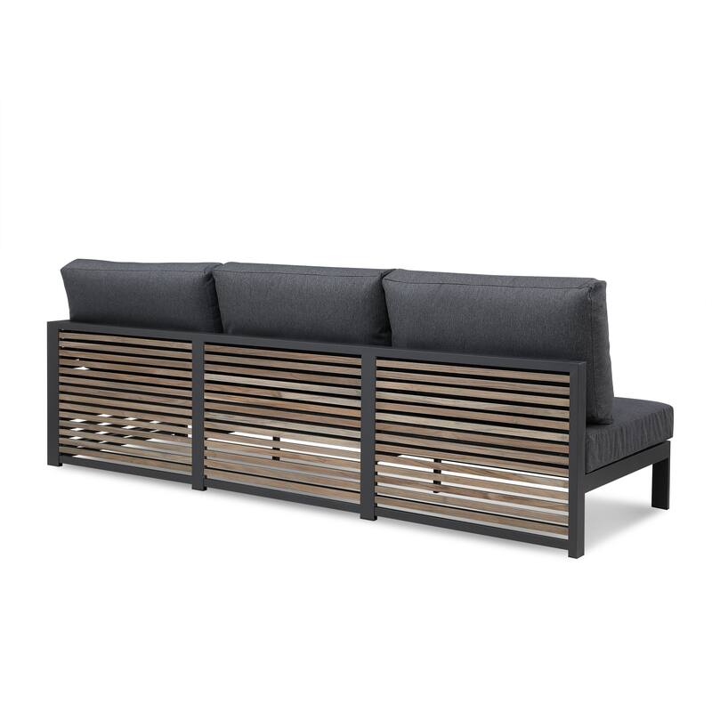 Cadora Teak 6 - Person Outdoor Sectional Seating Group-Right Hand Facing