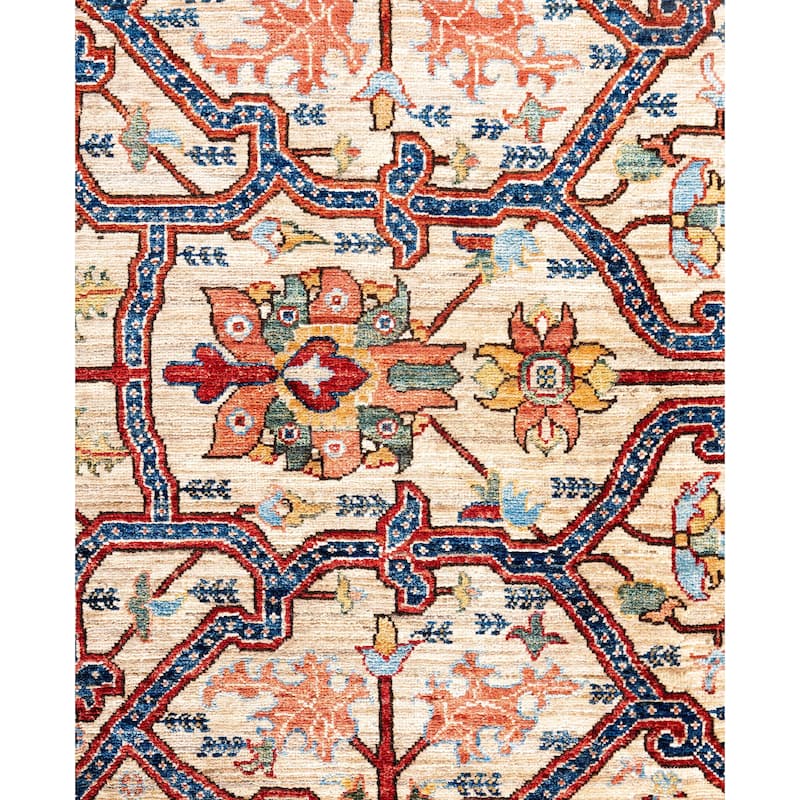 Serapi One-of-a-Kind Hand-Knotted Area Rug - Ivory - 9' 0" x 12' 3"