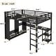 preview thumbnail 14 of 42, Loft Bed with Built-in Wardrobe, Desk, and Storage Shelves, Space-Saving Design
