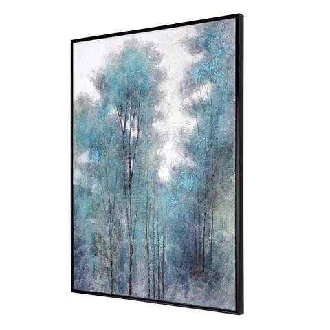 Aquamarine Forest, Framed Hand Painted Canvas