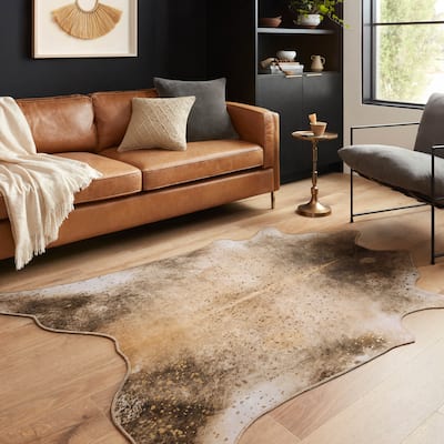 Alexander Home Lolitta Faux Cowhide Area Rug