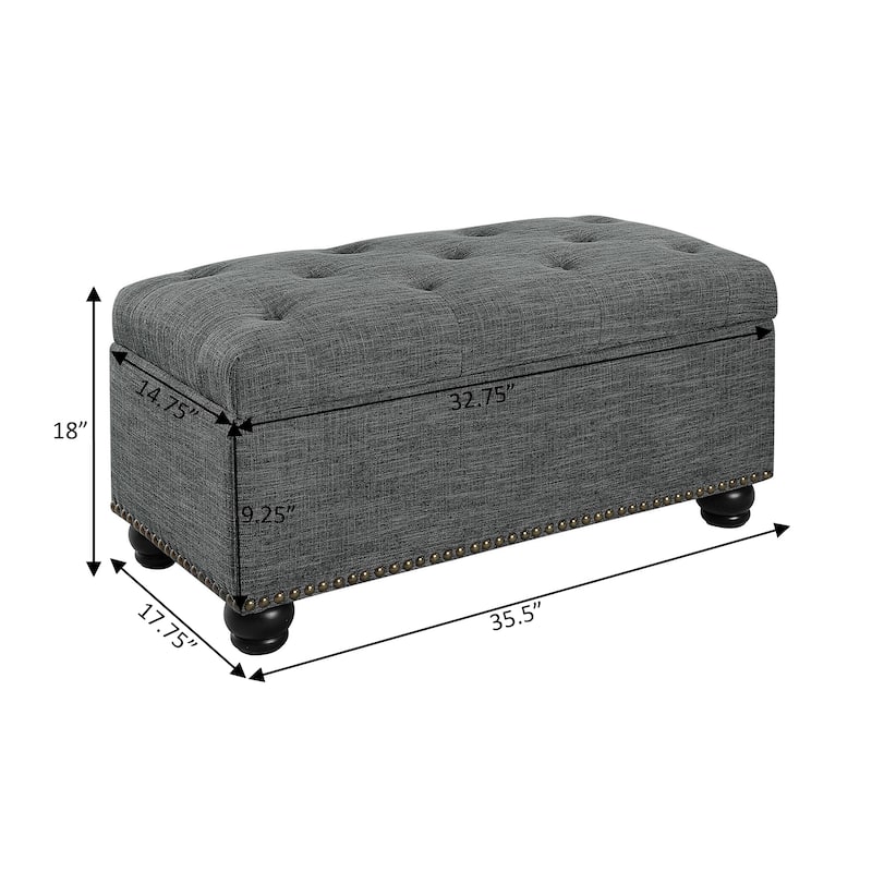 Convenience Concepts Designs4Comfort 7th Avenue Storage Ottoman Bench