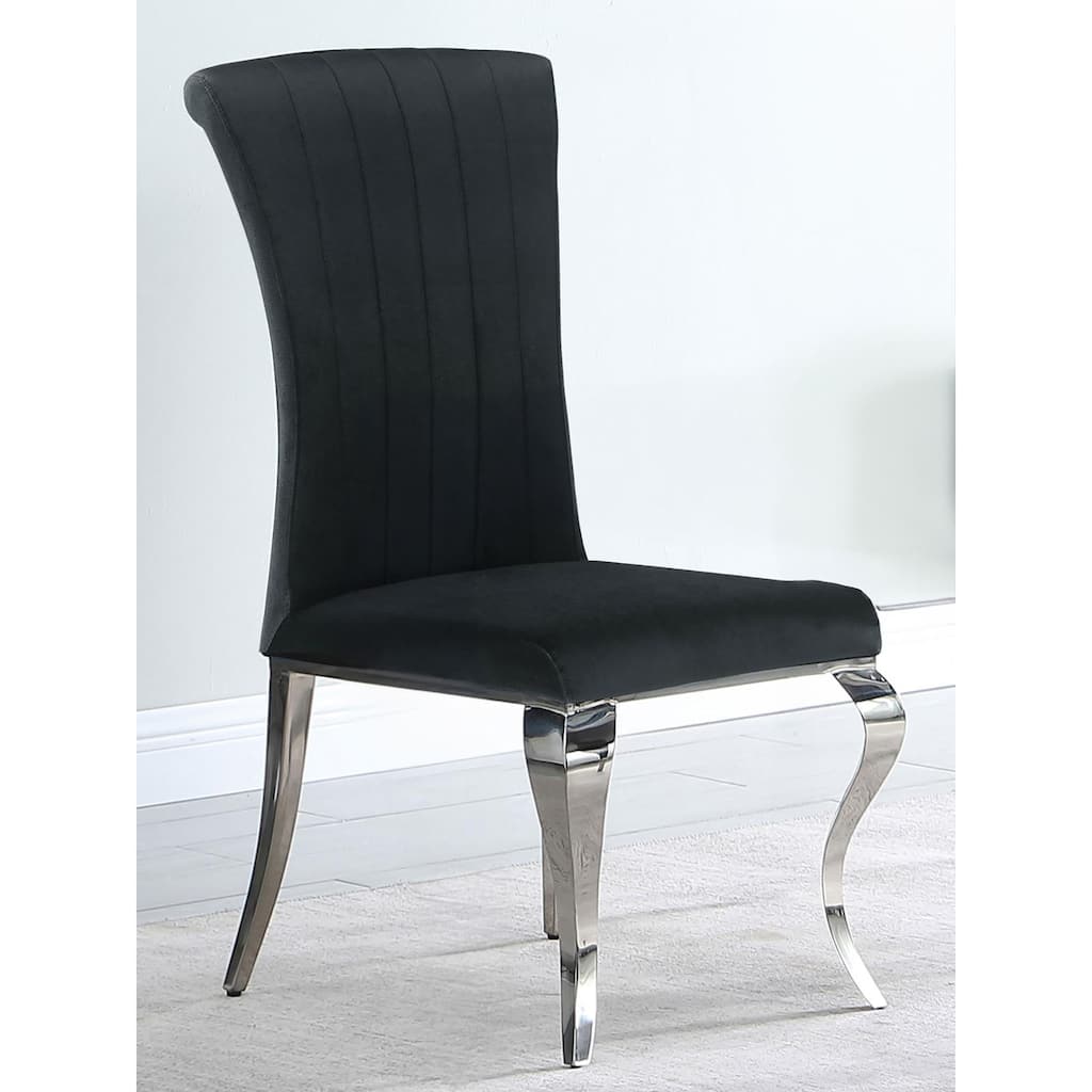 Upholstered Side Chairs with Metal Legs(Set of 4)