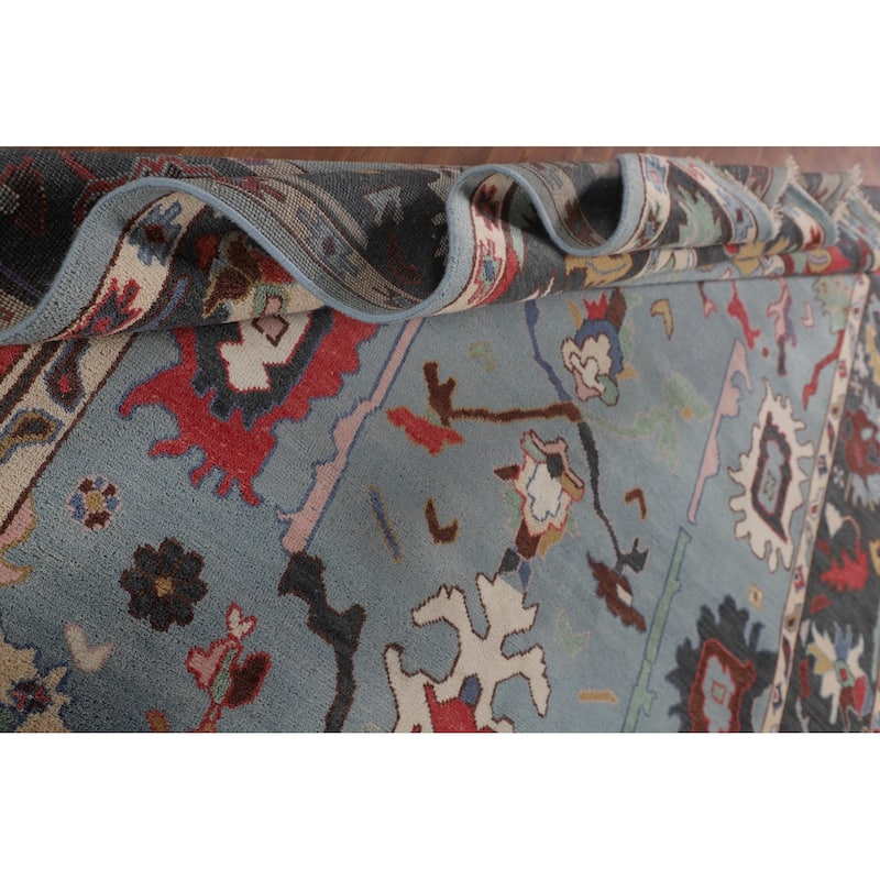 Transitional Oushak Indian Area Rug Handmade Wool Carpet - 8'2" x 9'9"