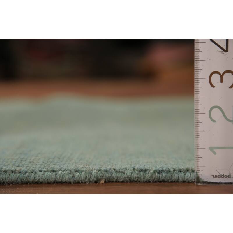 Green & Blue Modern Gabbeh Oriental Rug Handmade Wool Carpet - 3'2" x 4'11"