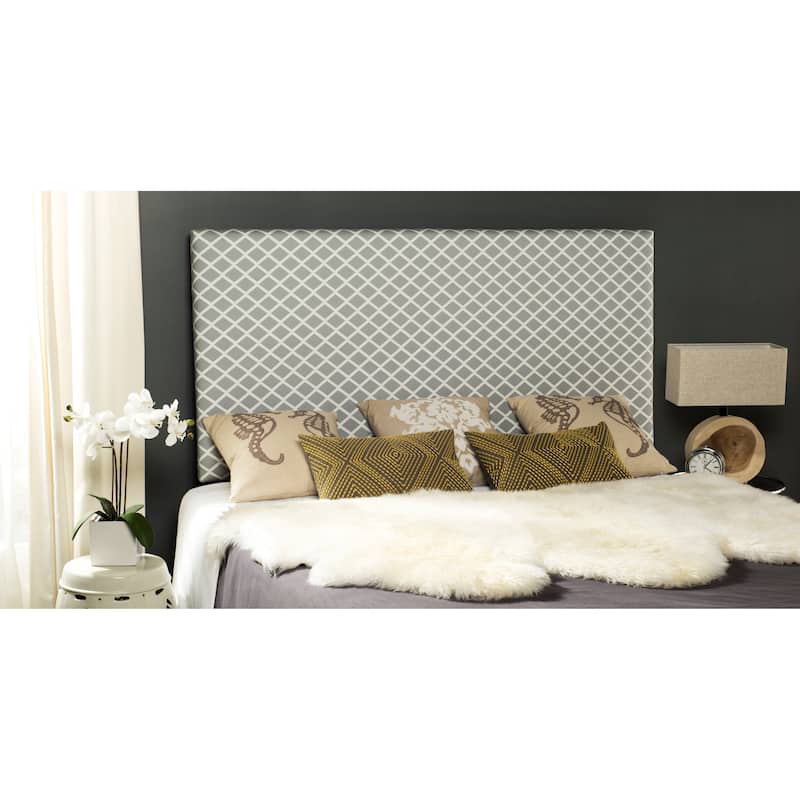 SAFAVIEH Winter Upholstered Headboard - Grey/White Lattice - Full