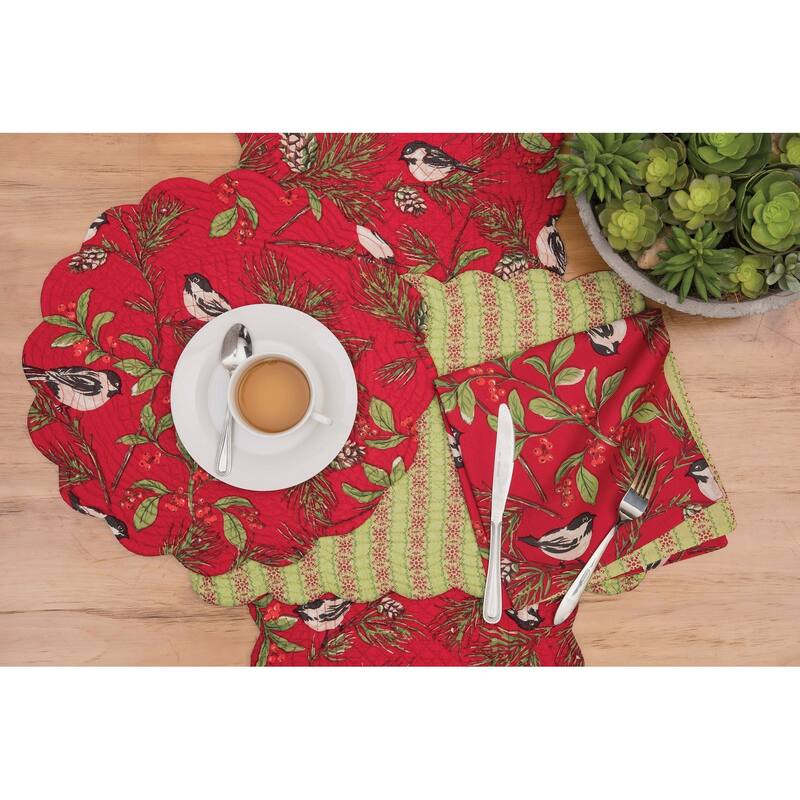 Chickadee Red Napkin Set of 6 - Set of 6