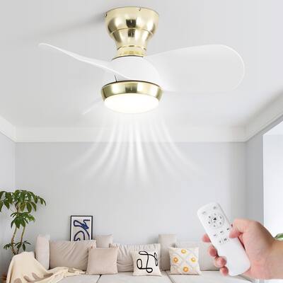 23" Flush Mount Ceiling Fan with Light and Remote Control for Small Room,Patio,Kitchen,Bedroom