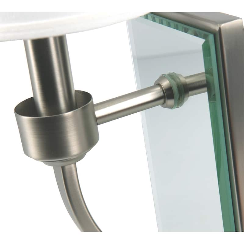 Elk Home Roule Mirror Brushed Nickel With White Fabric Shade Sconce