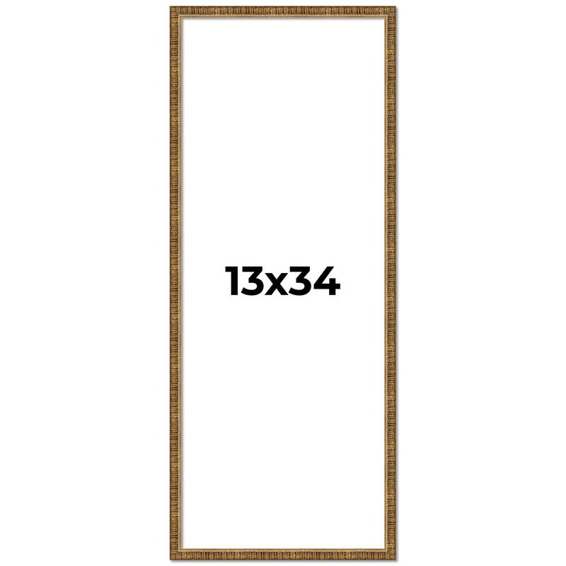 13x34 Frame Gold Kingsley Distressed Solid Wood Picture Frame Width