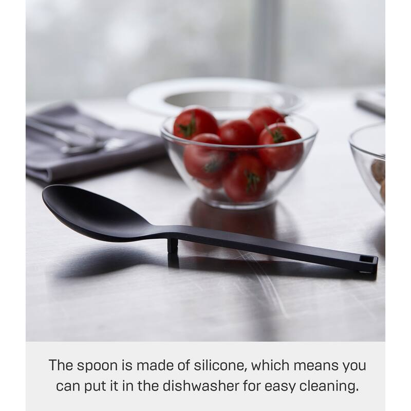 Yamazaki Home Floating Cooking Spoon, Silicone - L 1.18 x W 2.76 x H 10.24 inches
