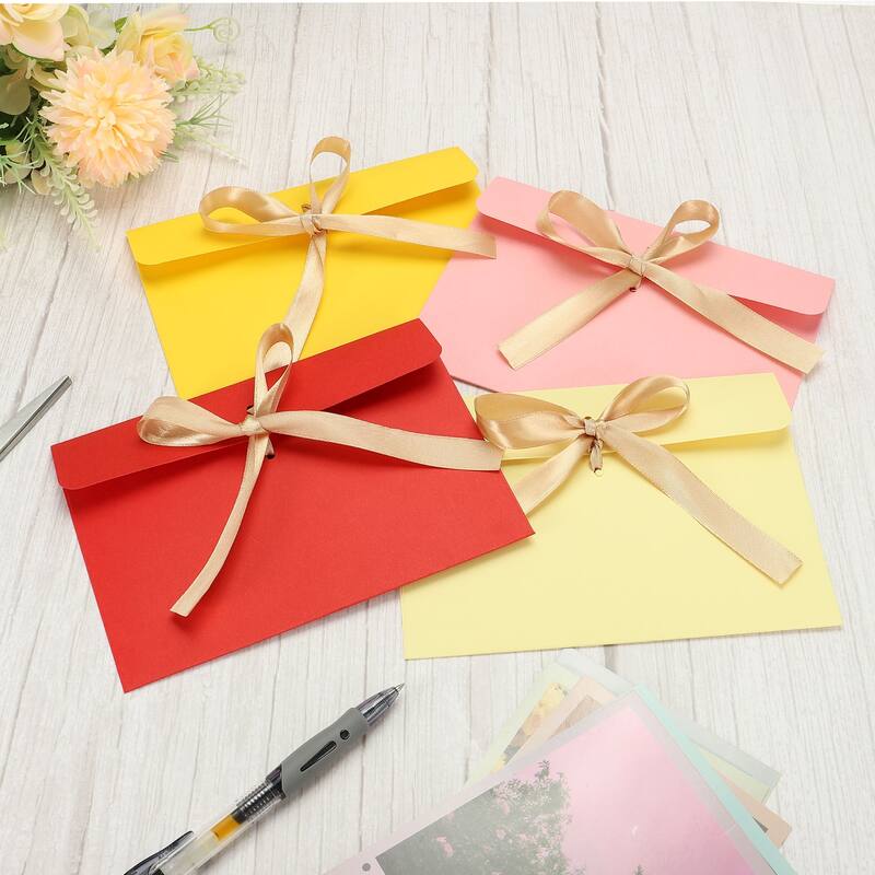 25pcs Invitation Envelopes w Ribbon for Business Wedding Greeting Card - 12.5cm