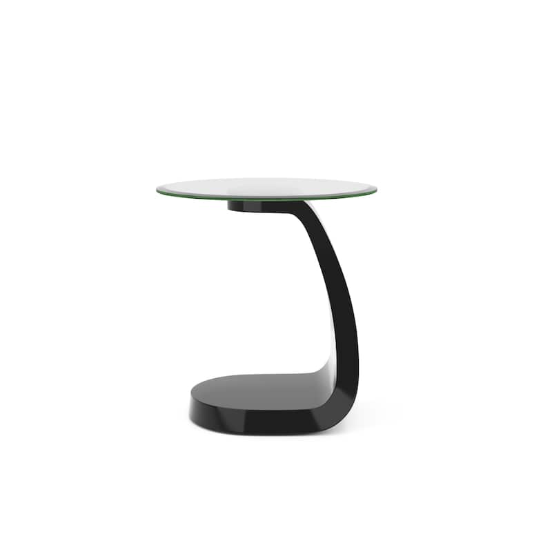 Crescendo Modern 22-inch Glass Top Round Side Table by Furniture of America