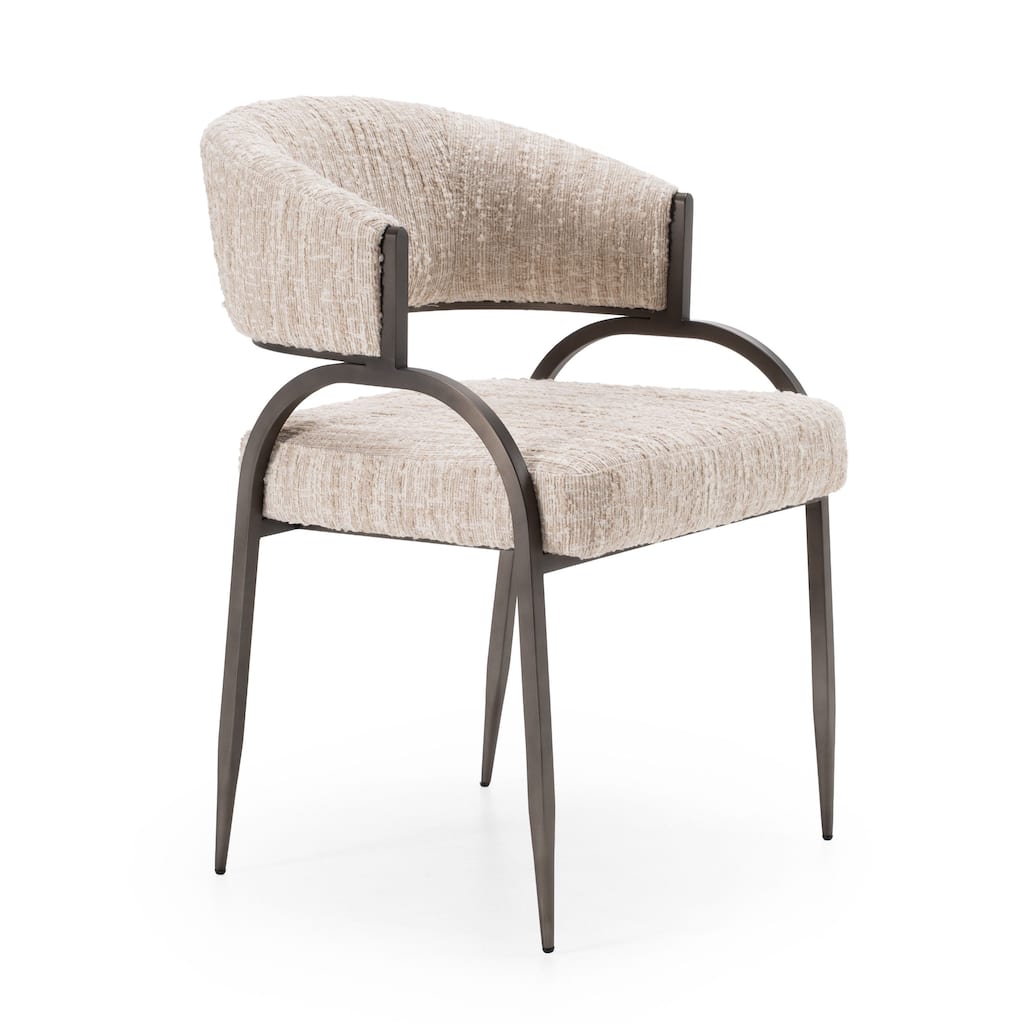 Modrest Kobe Modern Beige Fabric Dining Chair